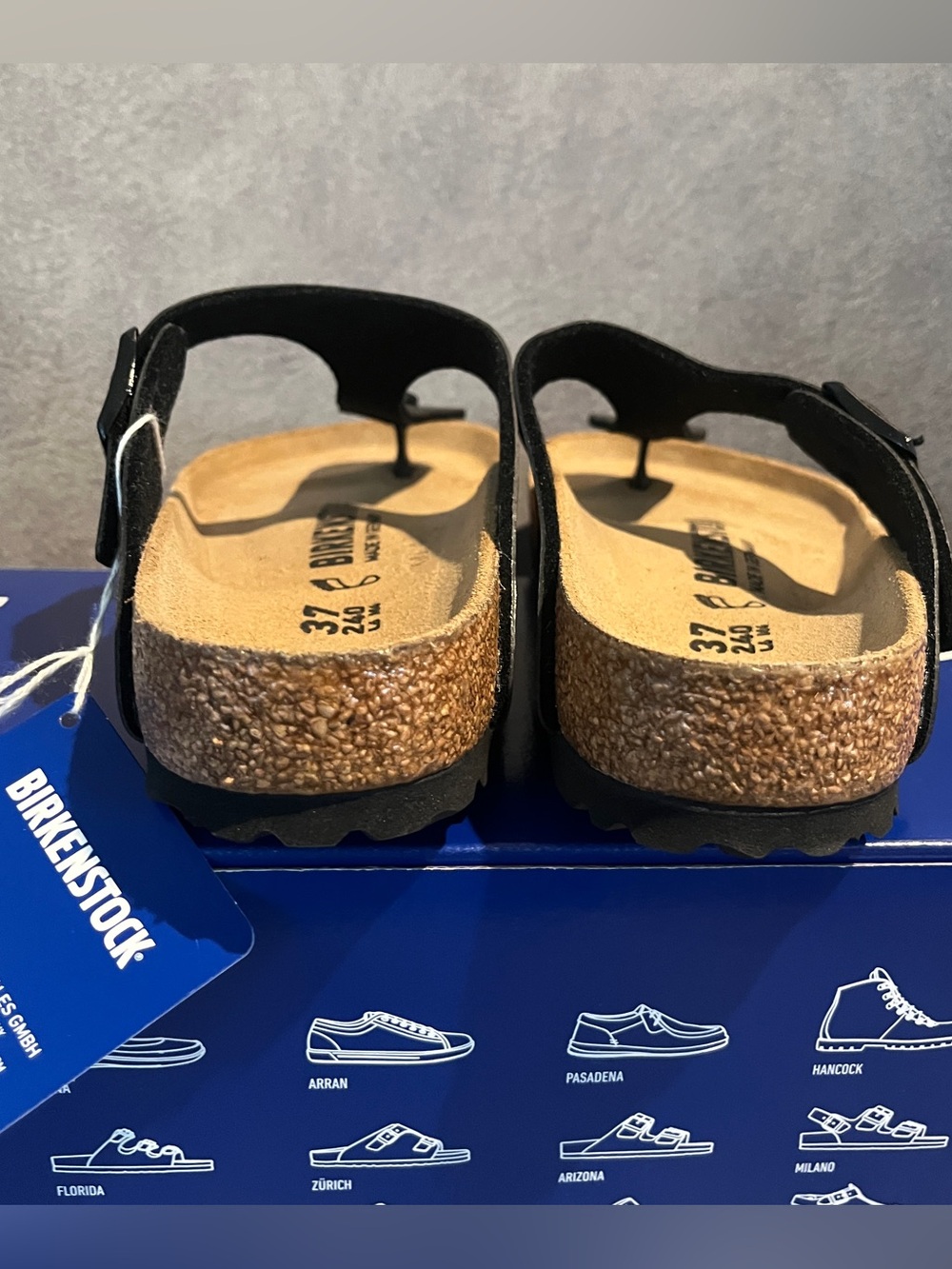 Birkenstock Women’s Gizeh Sandals Black Size 37 EU 6 US - Picture 9 of 13